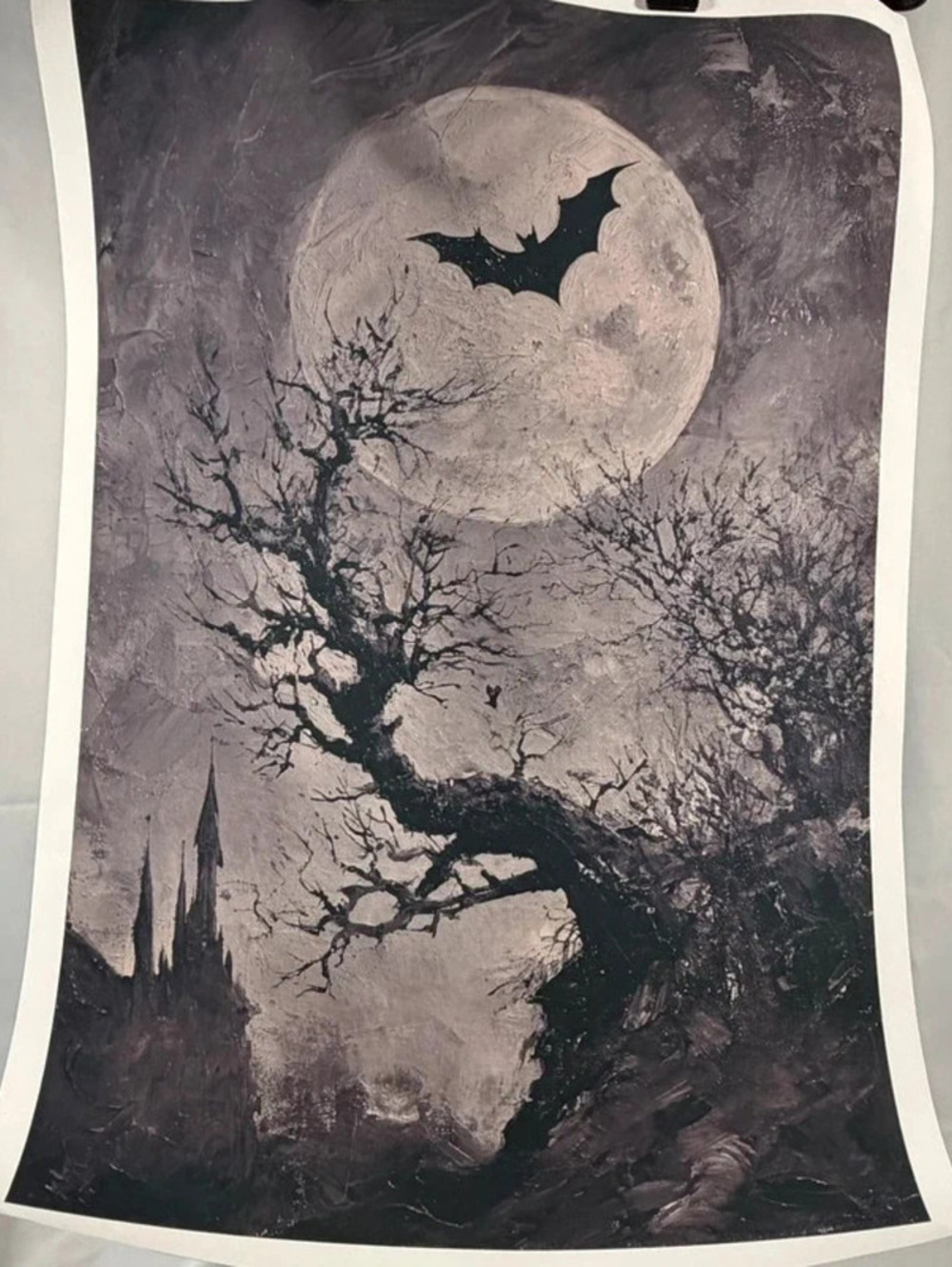 Gothic bat artwork printed on canvas